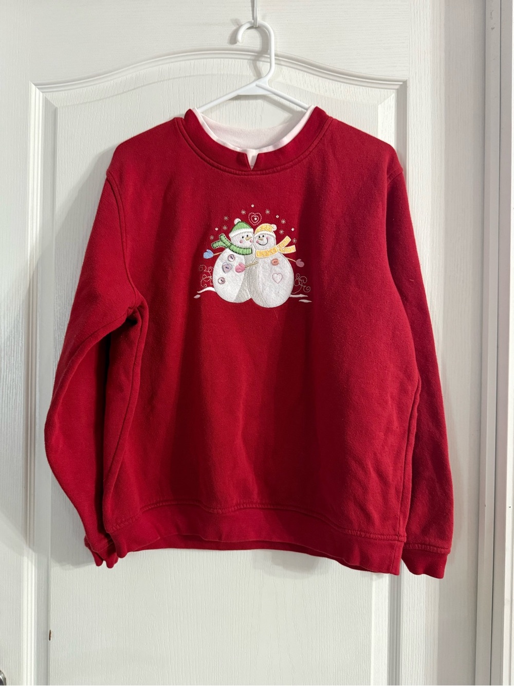 Baxter & Wells Women’s Red Snowman Sweatshirt Sz L. MY-187
